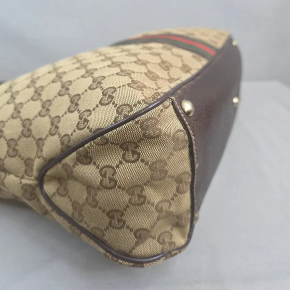 ✨️GUCCI GG Canvas Web Sherry Line Tote Bag - Picture 9 of 16